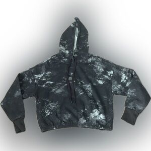 NEW-Black and Gray Tie-Dye Hoodie